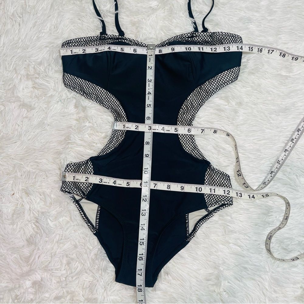 EUC Tripp Black One Piece Plunge Swimsuit Monokini - Picture 15 of 16